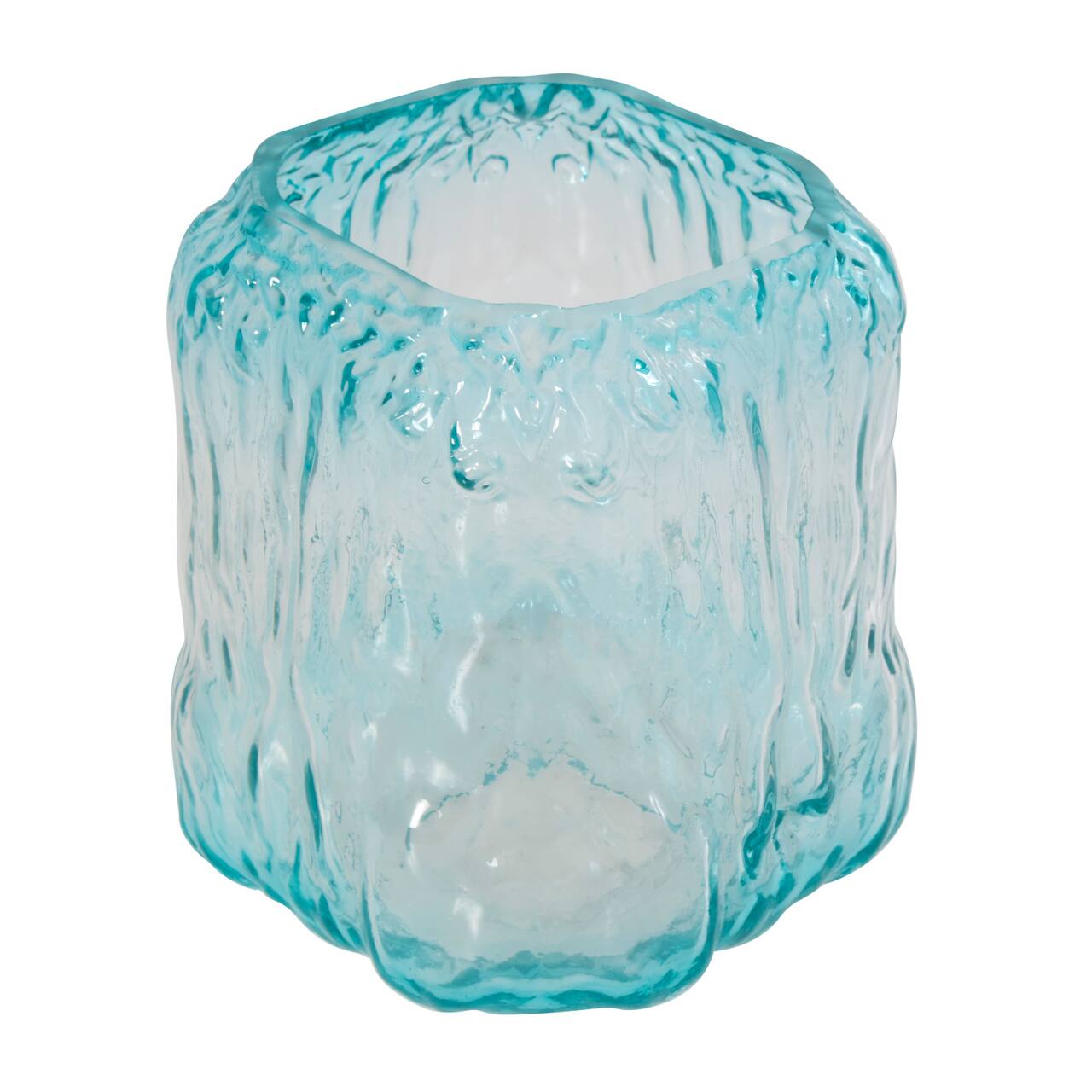 7" Marine Ombre Dimensional Textured Glass Vase